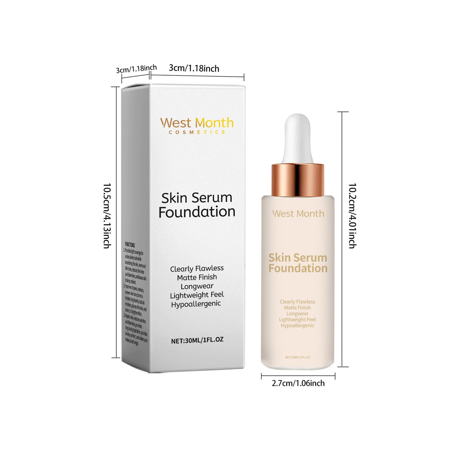 M&T Wear – Moisturizing Liquid Foundation 30ml for Flawless, Hydrated Skin