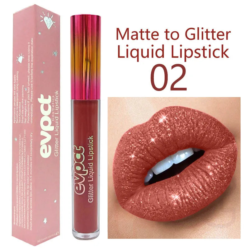 M&T Wear - Diamond Shine 15-Color Glitter Liquid Lipstick