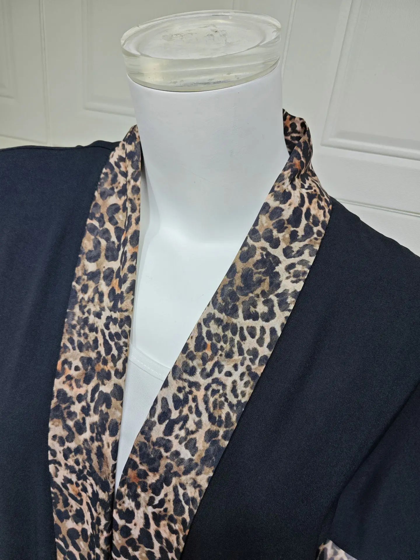 M&T Wear - Leopard Print Chiffon Open Abaya with Zipper