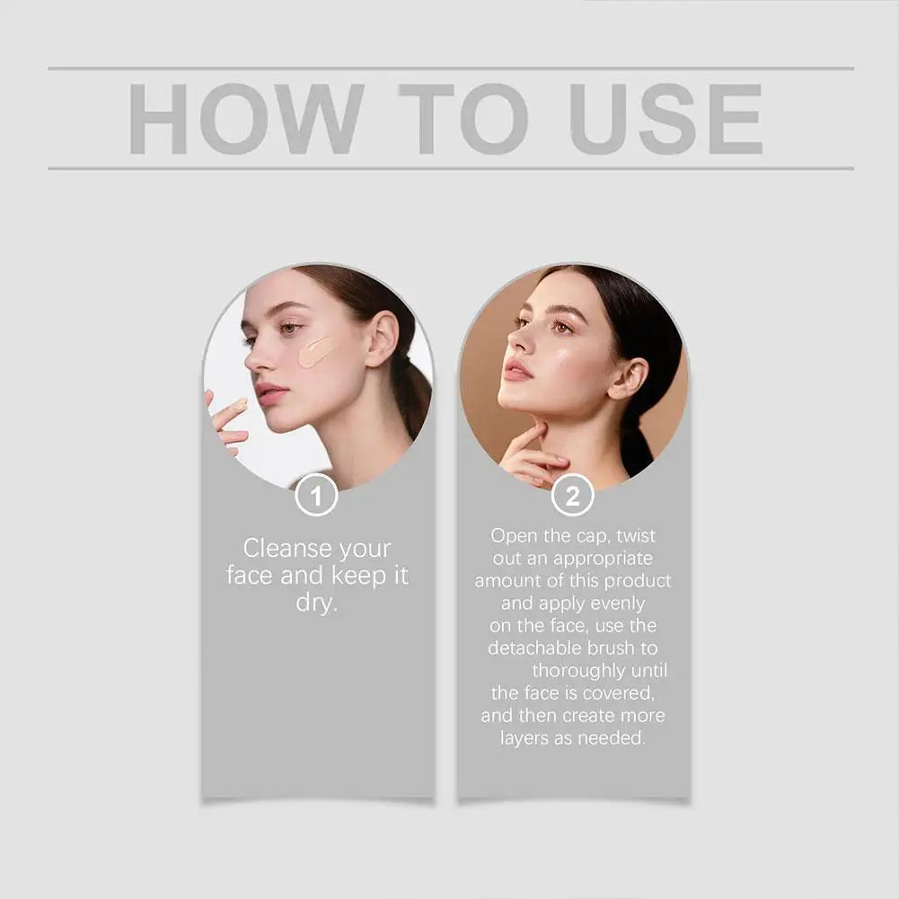 M&T Wear – Double-Head Foundation Stick with Built-In Brush (13g)