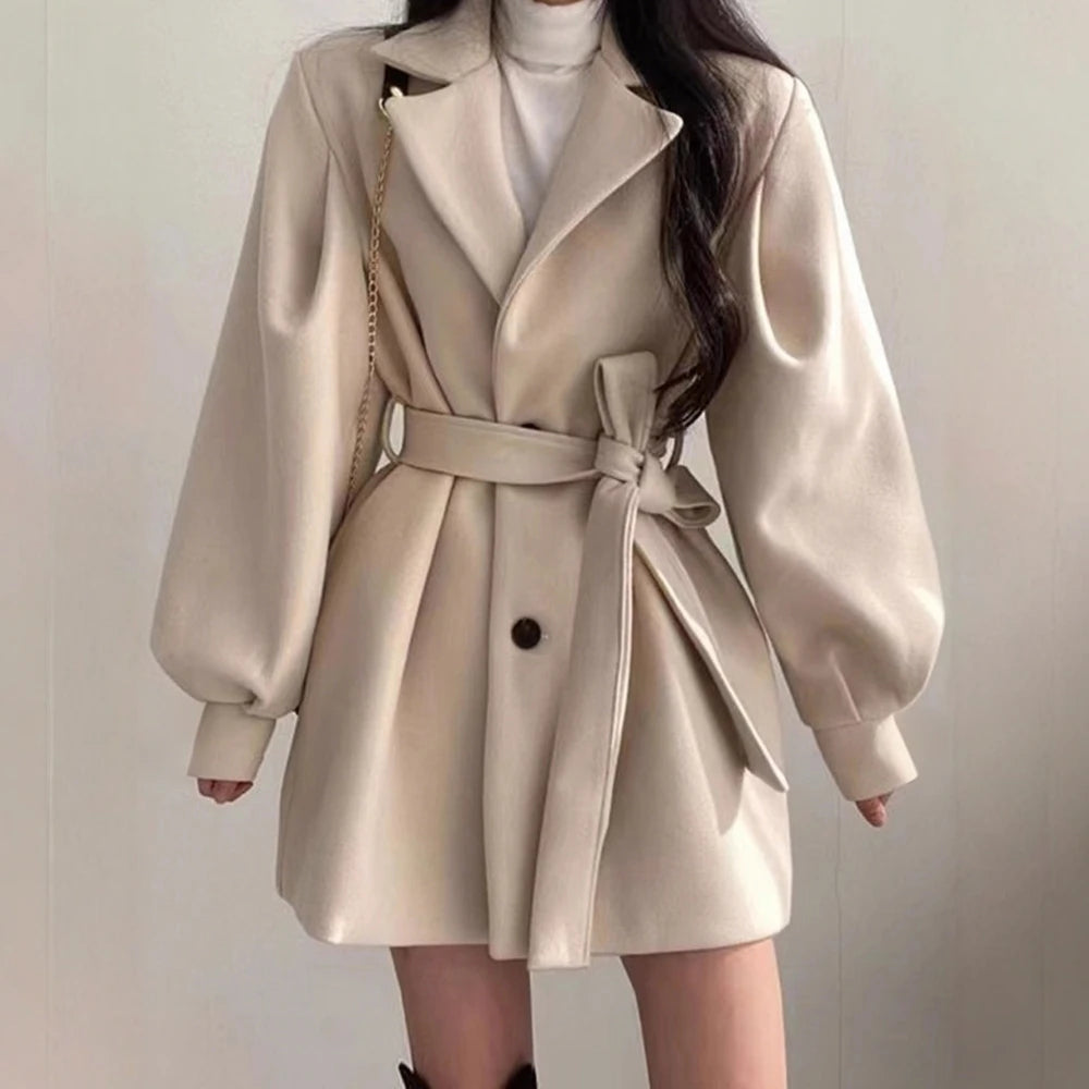 M&T Wear - Elegant Essential Single Button Overcoat for Women