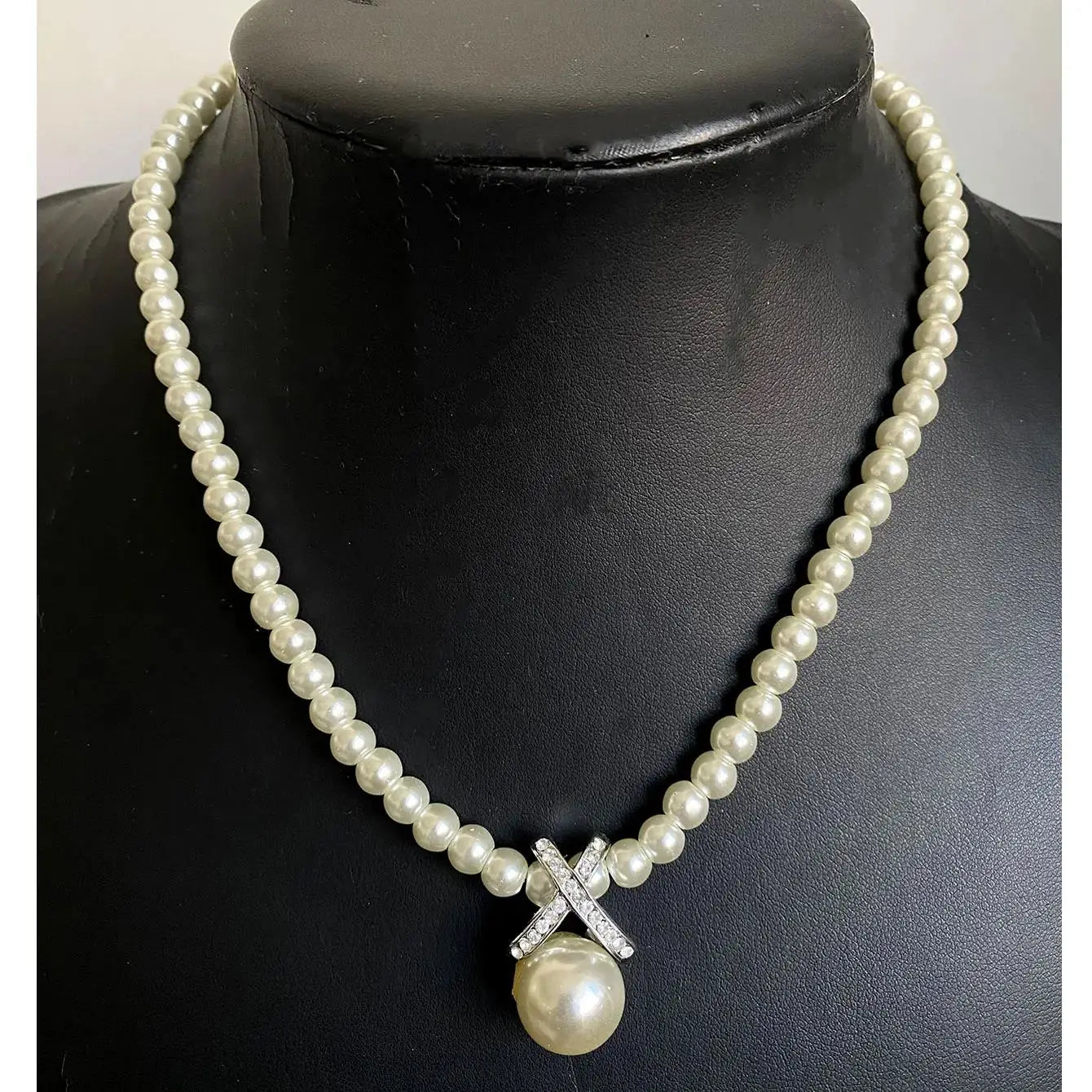 M&T Wear - Pearl and Crystal Wedding Jewelry Set for Women