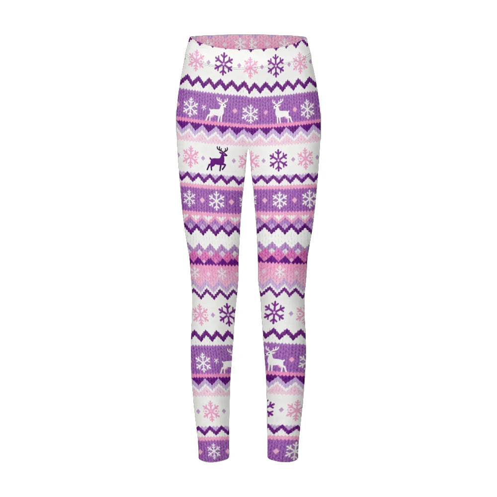 M&T Wear - Winter Snowflake & Checkered Warm Leggings