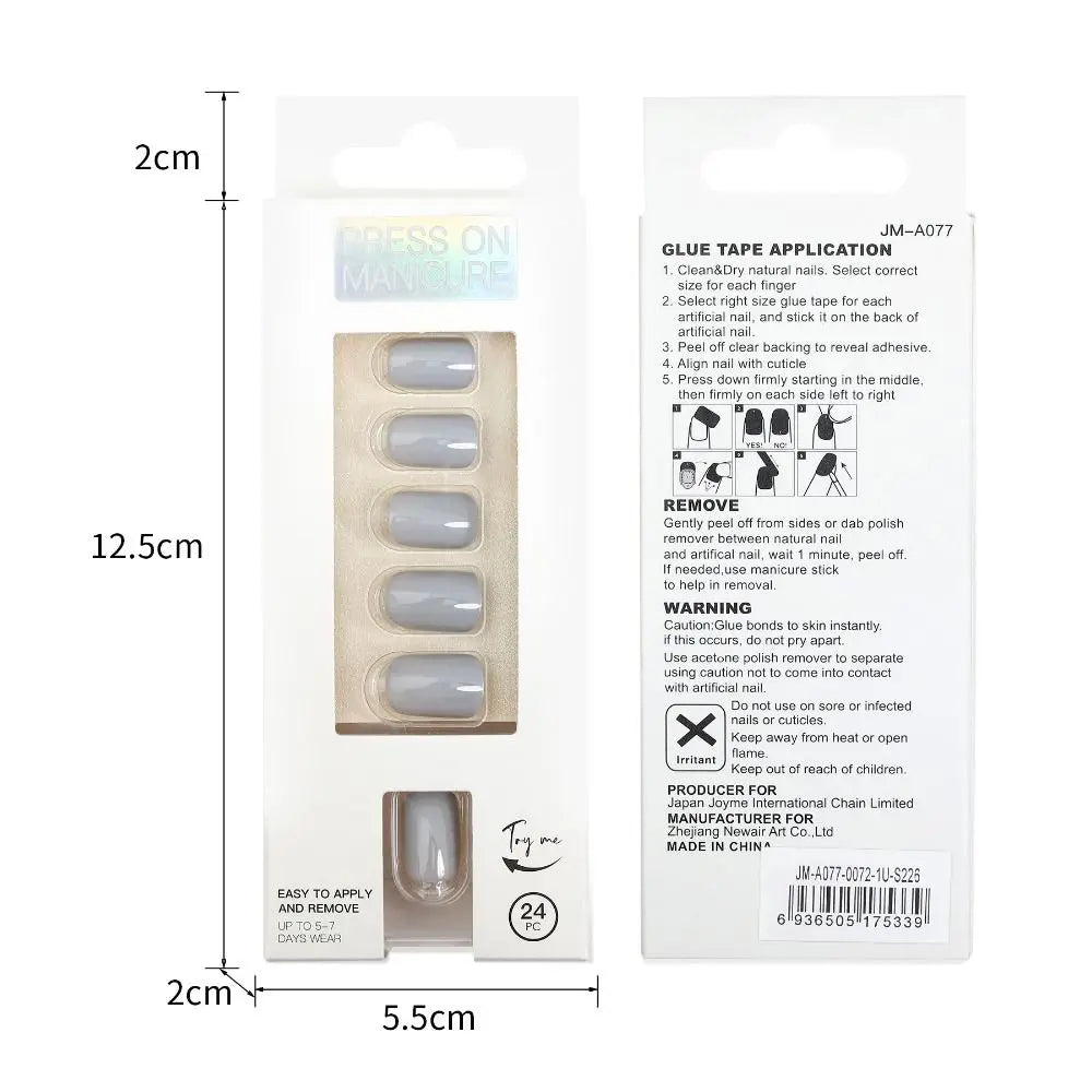 M&T Wear – 24PCS Coffin & Square Press-On Nails with Glue Stick