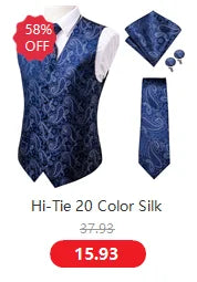 Hi-Tie 60 Color Classic Bow Ties for Men Silk Butterfly Pre-Tied Male Bowtie Pocket Square Cufflinks Set Jacquard Paisley Floral