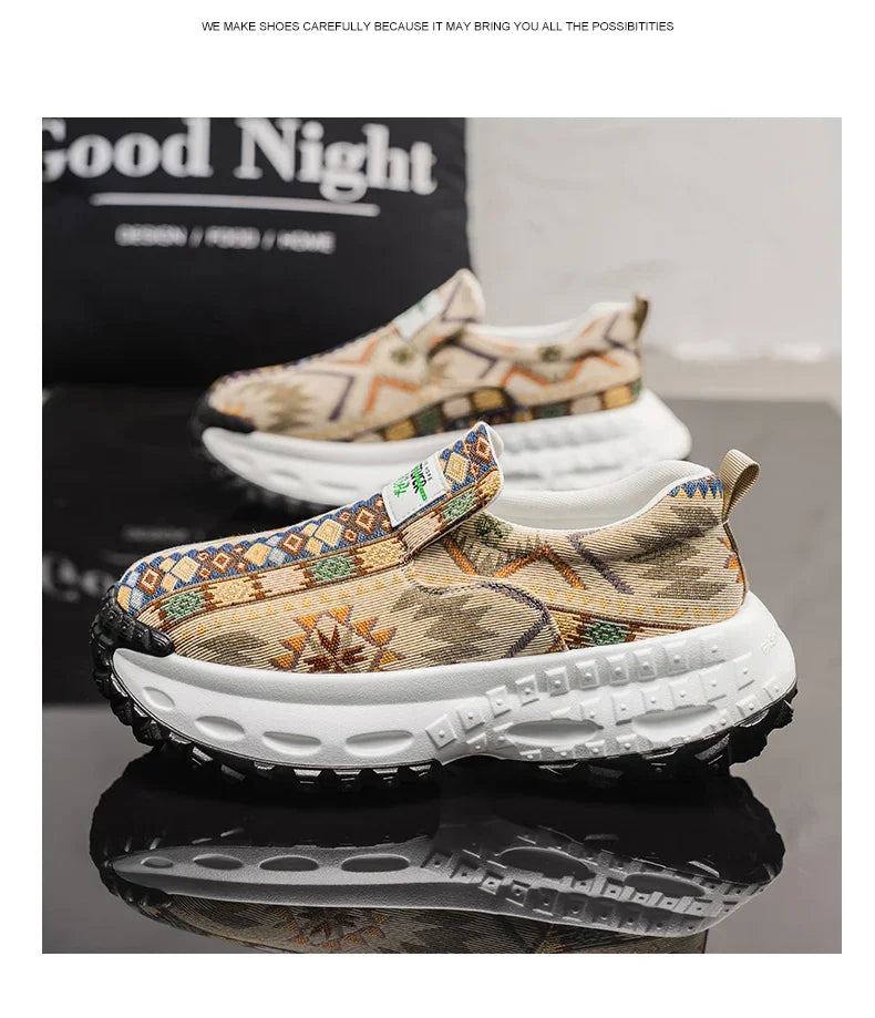 M&T Wear - Men Shoes New Casual Shoes Soft Casual Sneaker Breathable Running Shoes For Man Bohemian Style Canvas Shoes