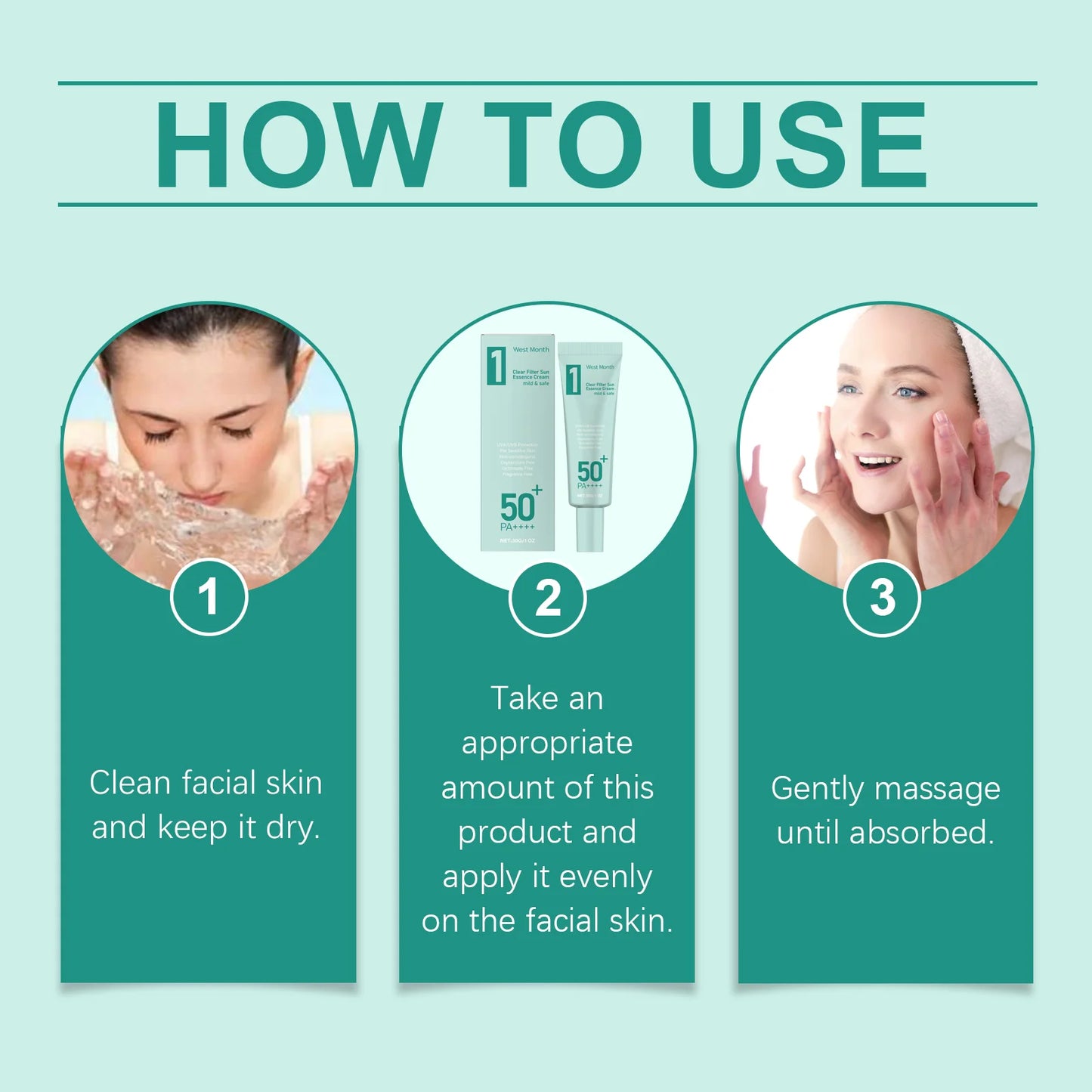 Anti Sun Cream SPF50 UV Defense Broad Spectrum Sunlight Protection Reduce Redness Hydrating Waterproof Prevent Sunburn Sunscreen