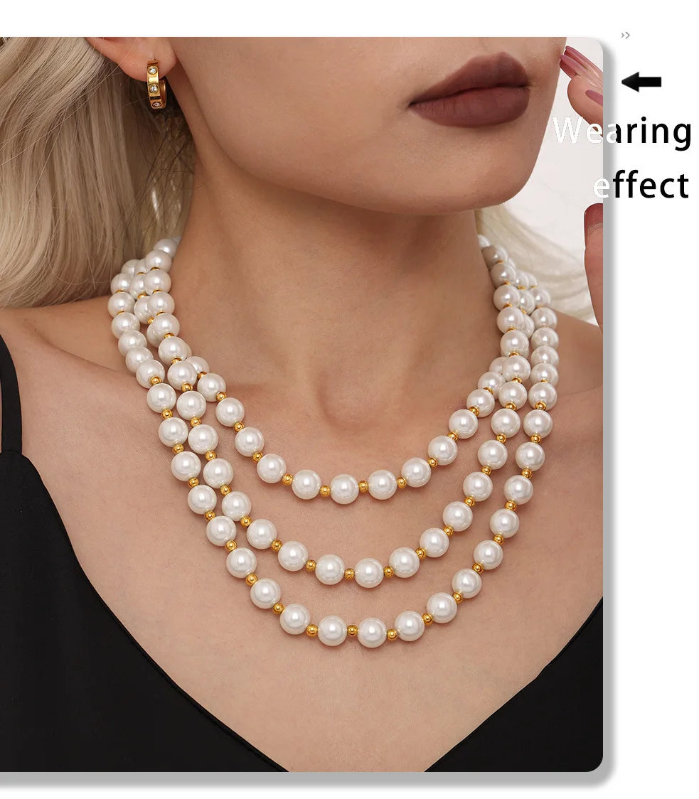 M&T Wear - White Shell Beaded Clavicle Necklace for Women