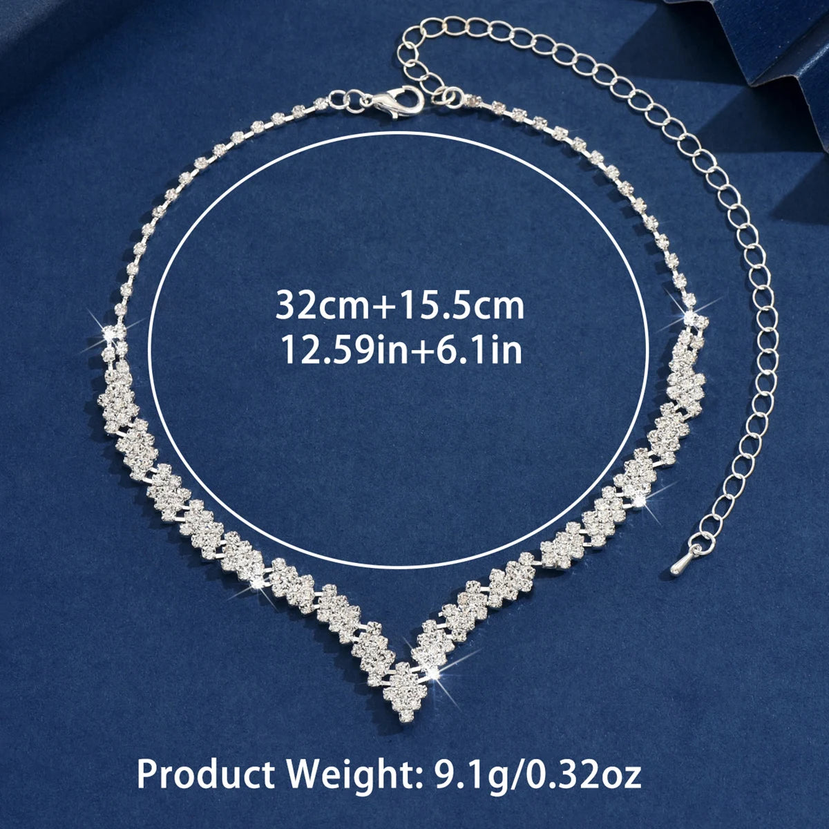 M&T Wear - Light Luxury Women's Necklace, Multi-Color Chain with Rhinestones