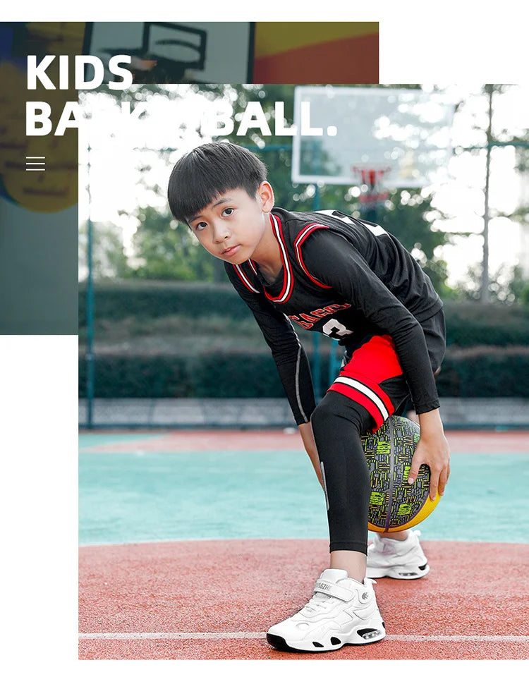 M&T Wear - Kids Basketball Shoes Boys Student Sports Shoes School Daily Outdoor Running Sneakers High Top Children Basketball Sneakers