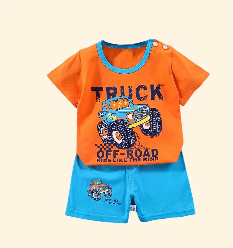 M&T Wear - Fashion Kids Clothes Boys Girls Sets Top Shorts 2PCS 100% Cotton Soft Summer Children Baby Cloths T-shirt Shorts Toddler Suit