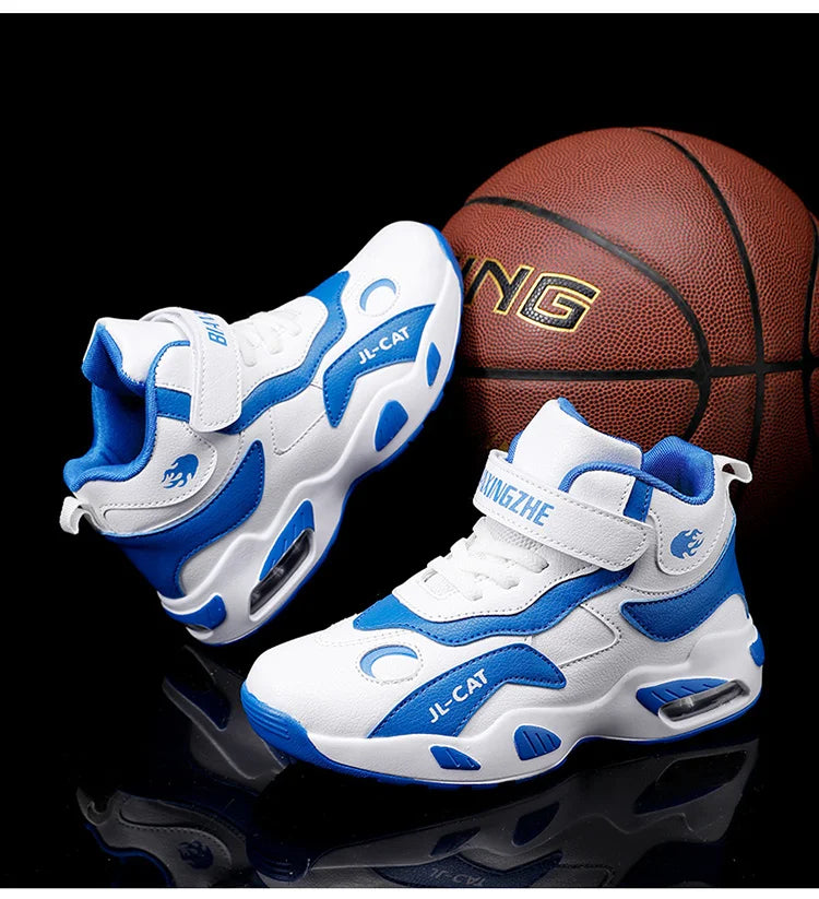 M&T Wear - Kids Basketball Shoes Boys Student Sports Shoes School Daily Outdoor Running Sneakers High Top Children Basketball Sneakers
