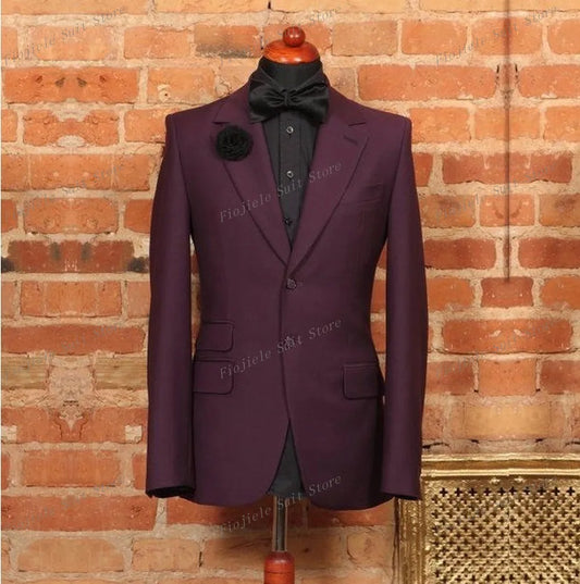 M&T Wear - Men's Premium Purple Single-Breasted Blazer
