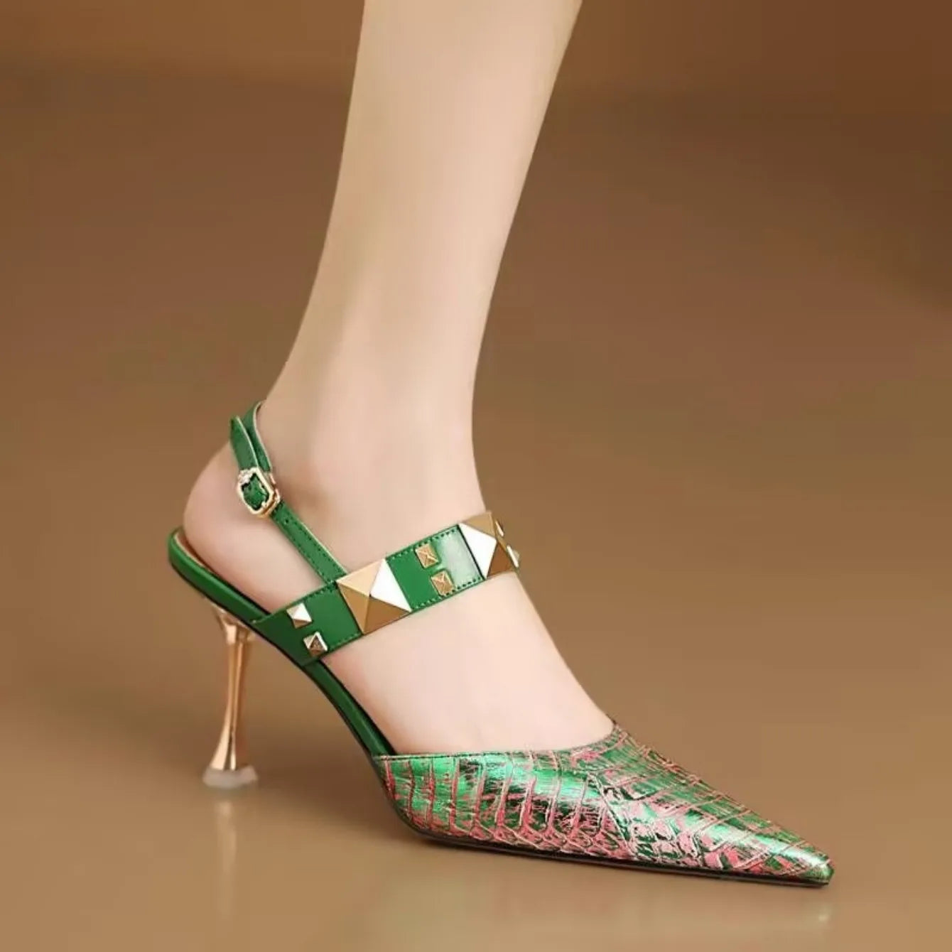 M&T Wear - Women Pumps 2025 New Pointed Toe Heels Women Elegant Party Rivet High Heels Shoes for Women Fashion Sexy Wedding Shoes Bride