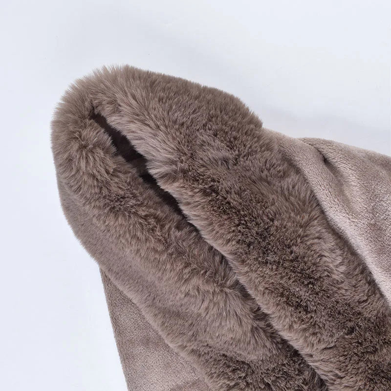 M&T Wear - Winter New Solid Color Shawl Warm Women's Wool Neck Scarf Shawl Dual purpose Thickened Dress Shawl