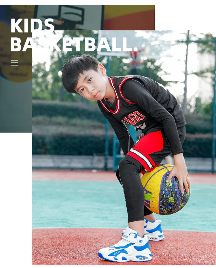 M&T Wear - Kids Basketball Shoes Boys Student Sports Shoes School Daily Outdoor Running Sneakers High Top Children Basketball Sneakers