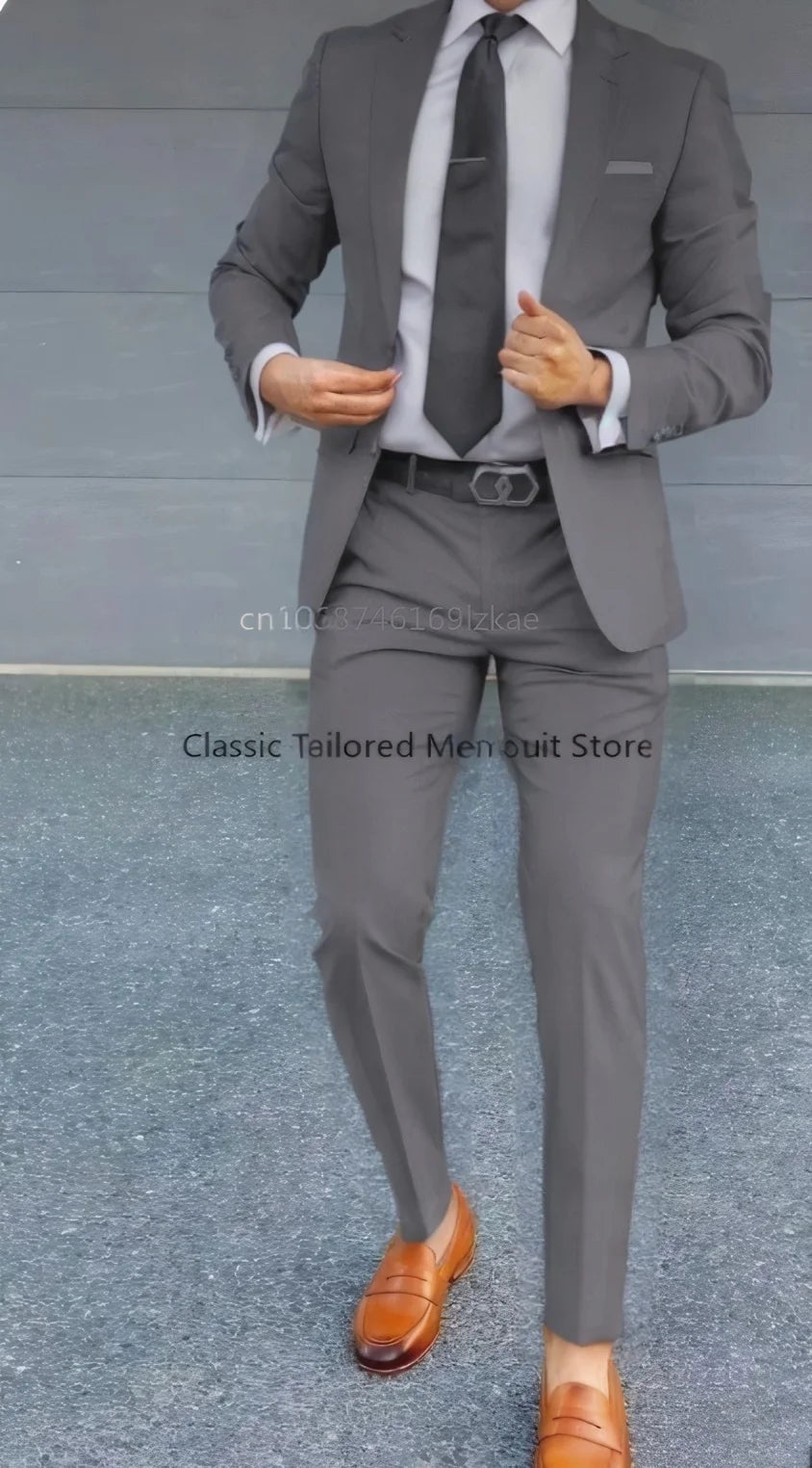 M&T Wear - 2-Piece Men’s Formal Suit – Slim Fit Wedding & Business Tuxedo
