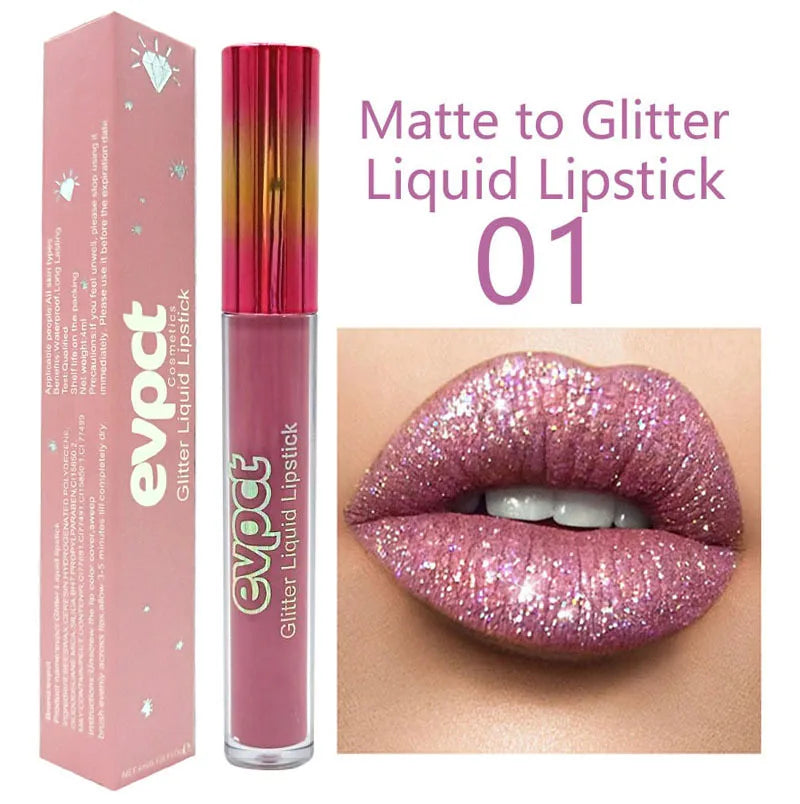 M&T Wear - Diamond Shine 15-Color Glitter Liquid Lipstick