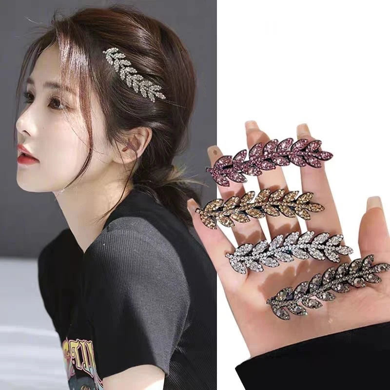 M&T Wear - Elegant Sparkling Wheat Hair Clips 2/4pcs Rhinestone Hair Accessories