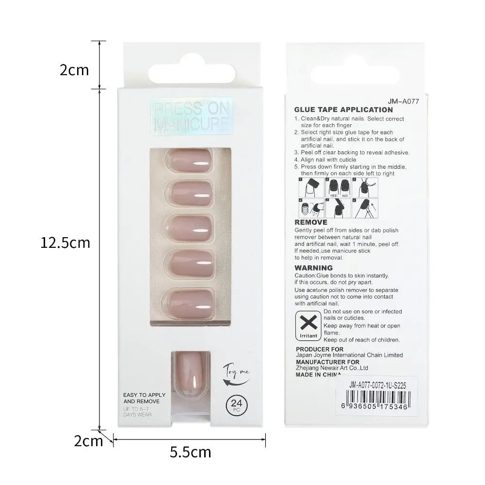 M&T Wear – 24PCS Coffin & Square Press-On Nails with Glue Stick