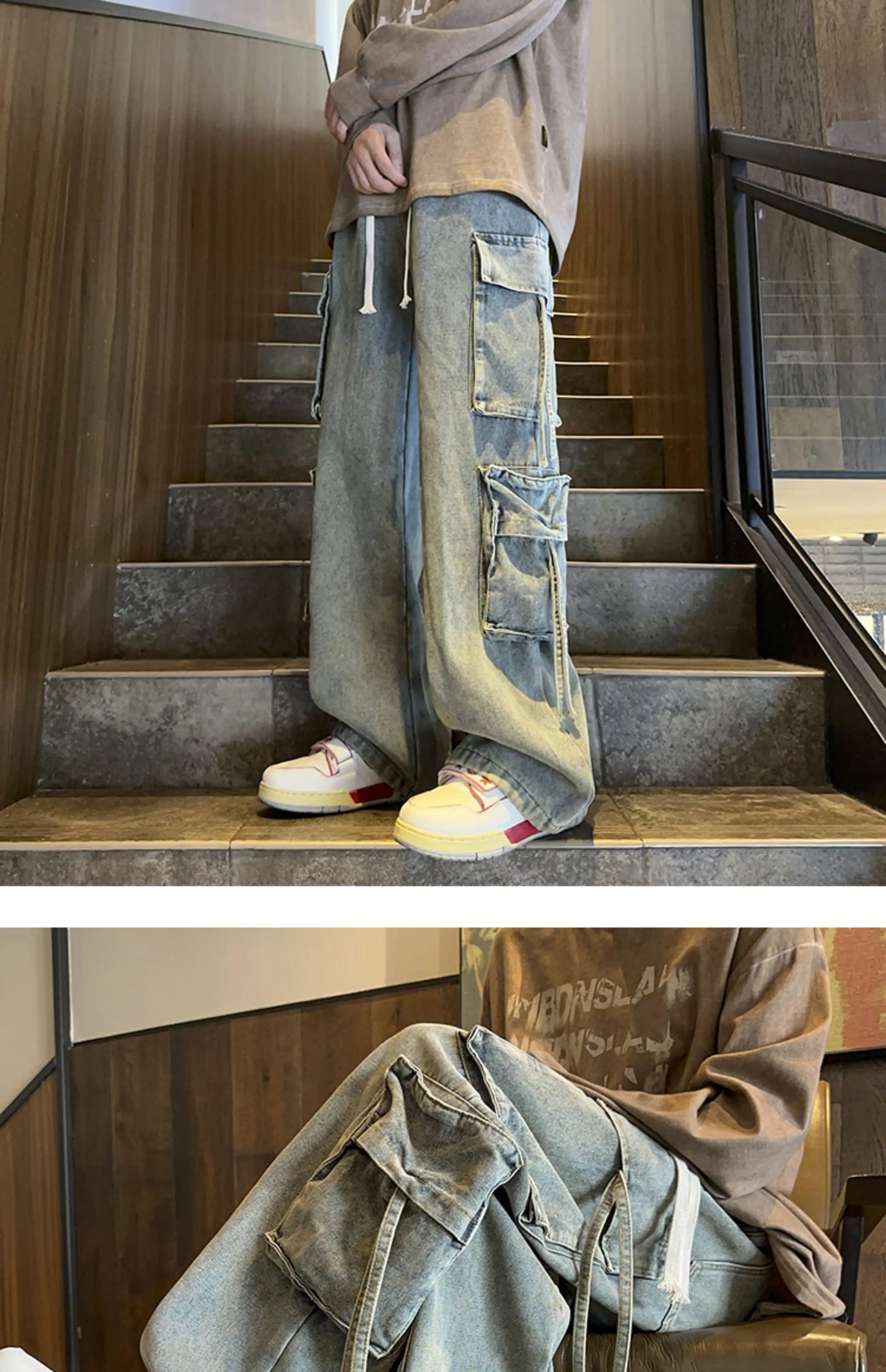 M&T Wear - Men’s Hip Hop Wide-Leg Jeans – Streetwear Style