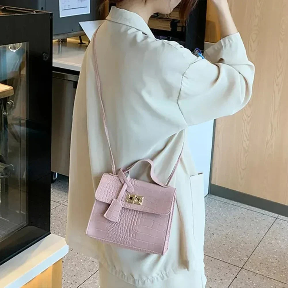 M&T Wear - Women’s Crocodile Print Baguette Shoulder Bag