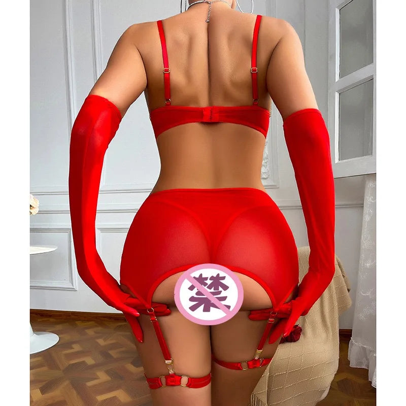 M&T Wear - Exotic Men's Thin Knit Lingerie Set with Beading