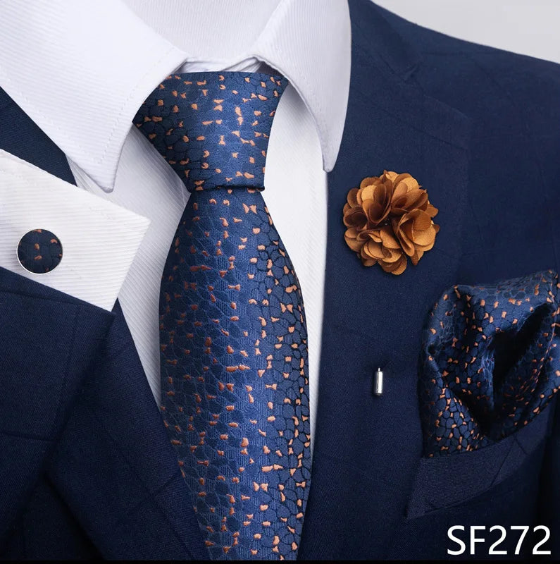 M&T Wear - Luxury Paisley Floral Tie & Accessory Set