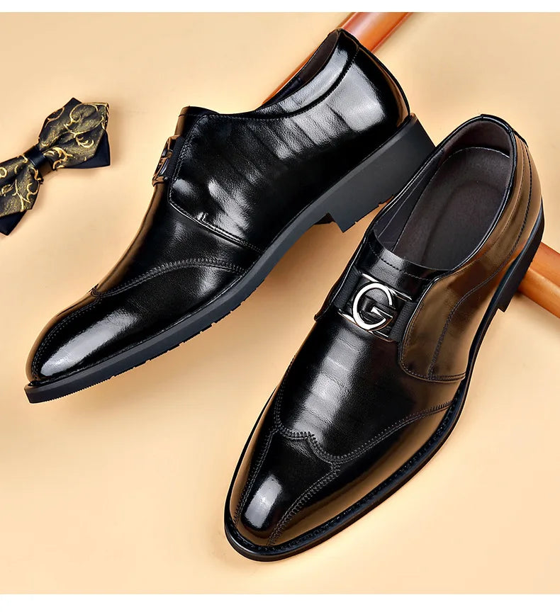 M&T Wear- Men Casual Shoes Fashion Brand Classic Casual Men Leather Shoes Black Breathable Business Men Shoes Large Size