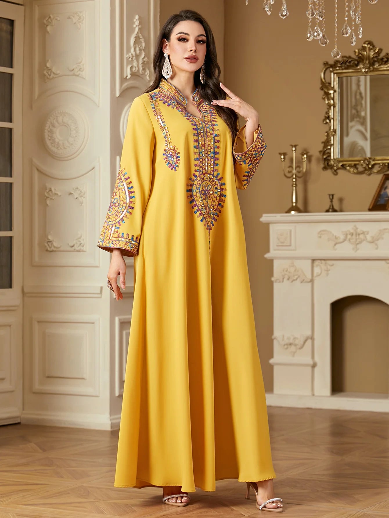M&T Wear - Pakistani Women's Embroidered Loose abaya Dresses Elegant Casual Kaftan