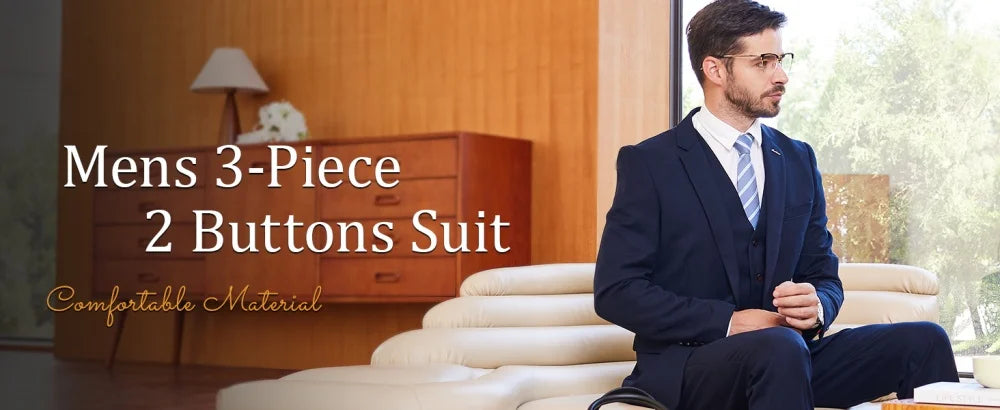 M&T Wear -  Men’s 3-Piece Tuxedo Suit with Lace Lapel – Stylish Party & Dinner Set