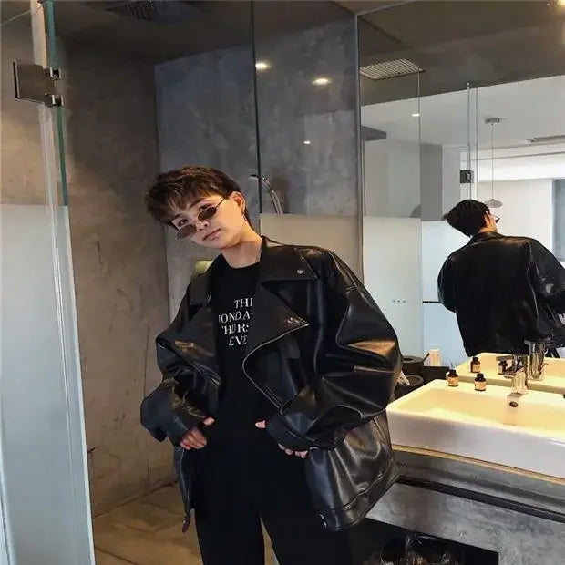 M&T Wear - Trendy Leather Jacket for Men Casual Man Coat Korean Reviews Many Fast Delvery Stylish Harajuku Y2k Cold Vintage New In Deals