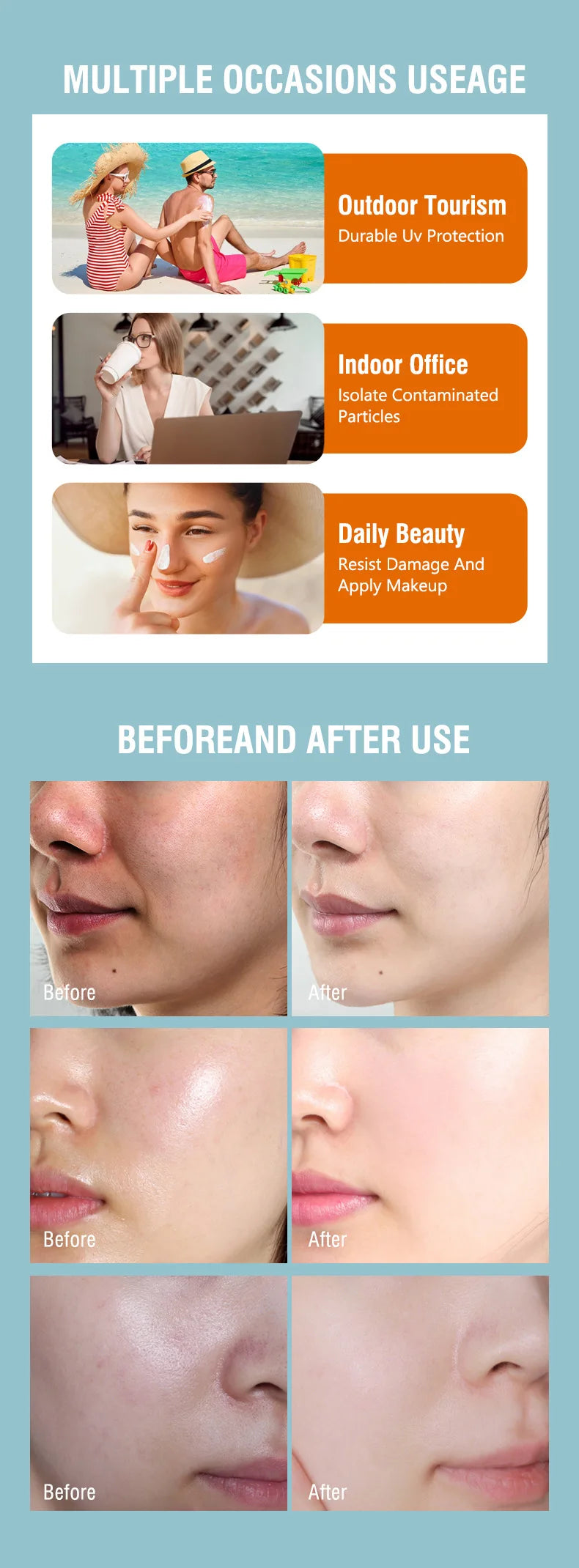 Facial Body Sunscreen Waterproof SPF 90+UV Sun Cream Sunblock Skin Protective Cream Anti Sun Facial Seaside Protection Cream