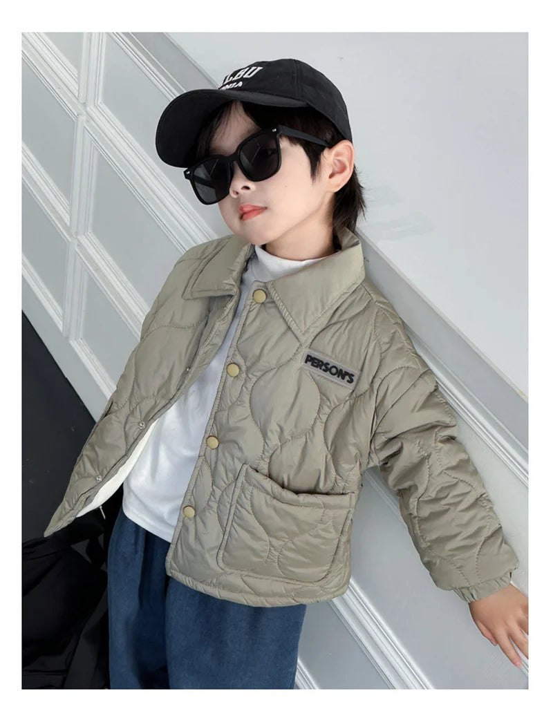 M&T Wear - Kids Boys Girls Jackets Children Winter Fleece Down Coat Toddler Padded Warm Windproof Outerwear Boy Autumn Plus Velvet Clothes