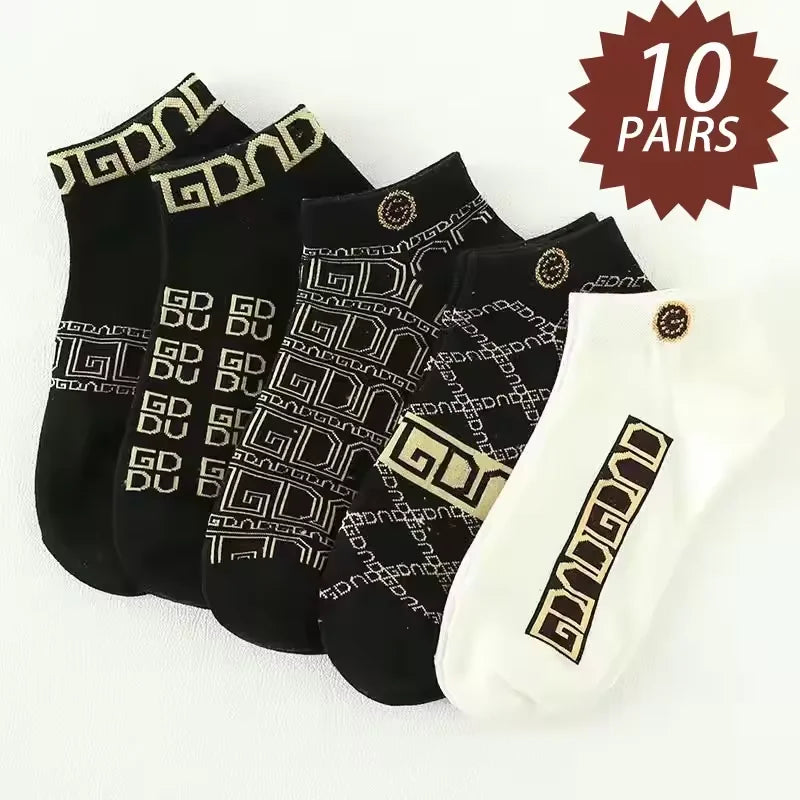 M&T Wear - 5/10 Pcs Men's Thin Breathable Low-Cut Socks Pack