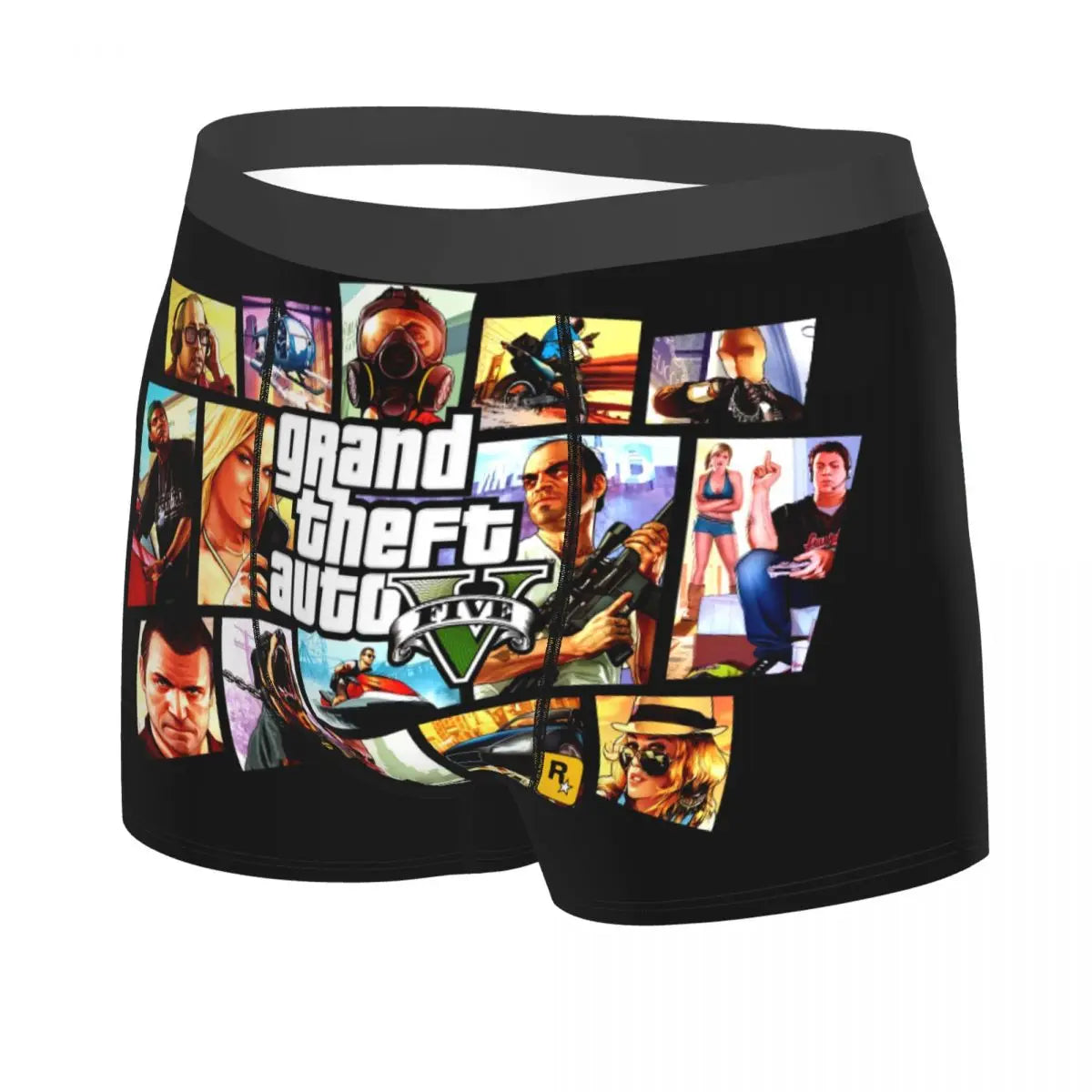 M&T Wear - Custom Grand Theft Auto Adventure Game Underwear Men Breathable GTA Boxer Briefs Shorts Panties Soft Underpants For Homme