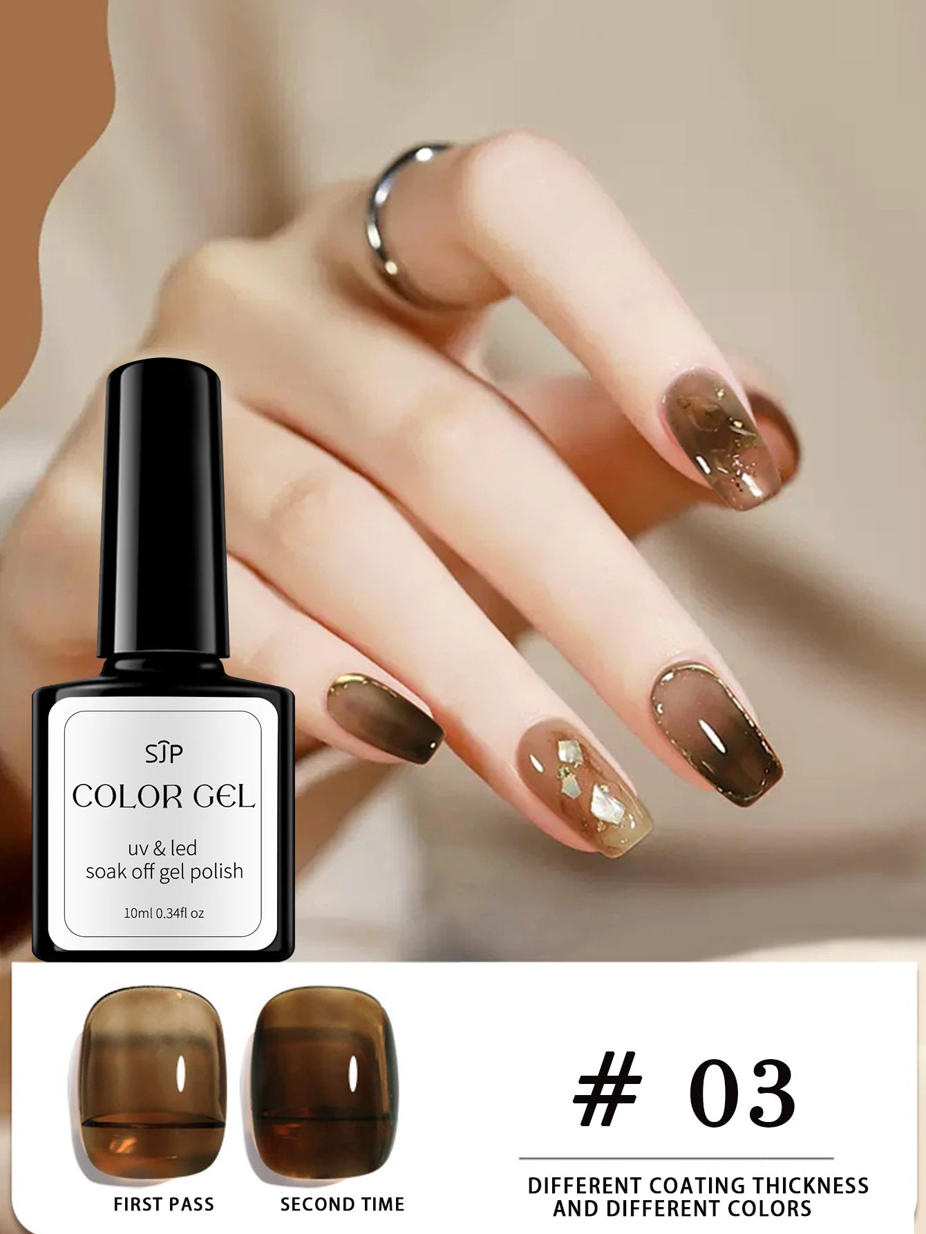 M&T Wear - Tortoise Sheer Orange Jelly Gel Nail Polish | UV Gel Polish Set (10ml)