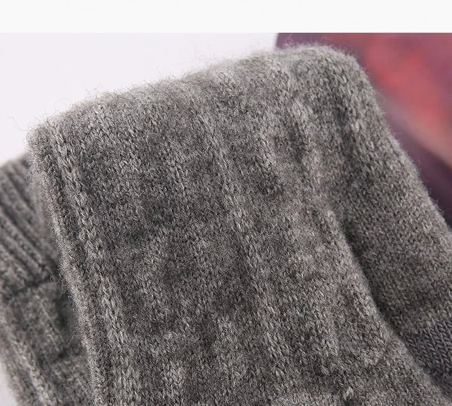M&T Wear - Winter Gloves For Men Half Finger Writing Office Cycling Knitted Gloves Students Alpaca Wool Warm Thick Elastic Driving Gloves