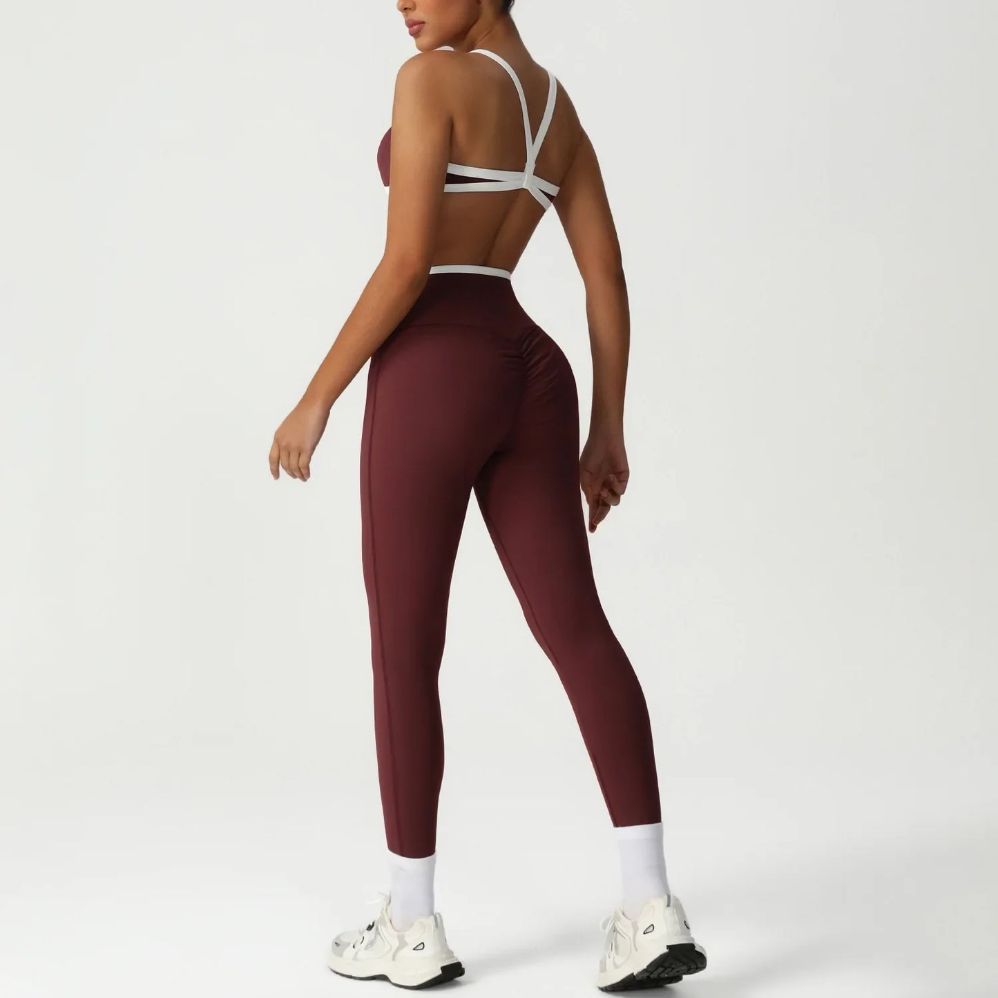 M&T Wear - Women's Tracksuit 2 Pieces Yoga Set Workout Fitness Suit Running Sportswear Gym Clothing High Waist Leggings Bra Sports Suits
