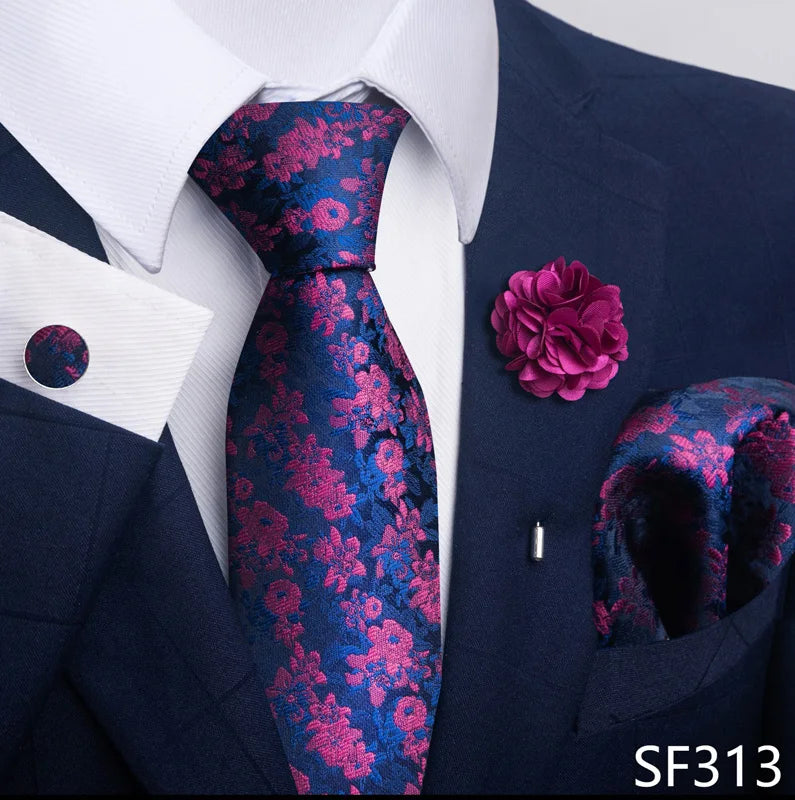 M&T Wear - Luxury Paisley Floral Tie & Accessory Set