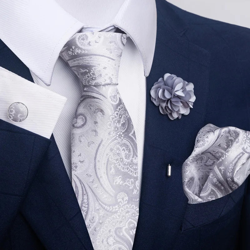 M&T Wear - Luxury Paisley Floral Tie & Accessory Set