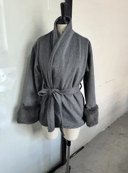 Elegant Solid Long Overcoat Women Turn-down Collar Lace Up Full Sleeve Classic Warm Coat 2025 New Lady Autumn Winter Casual Wear