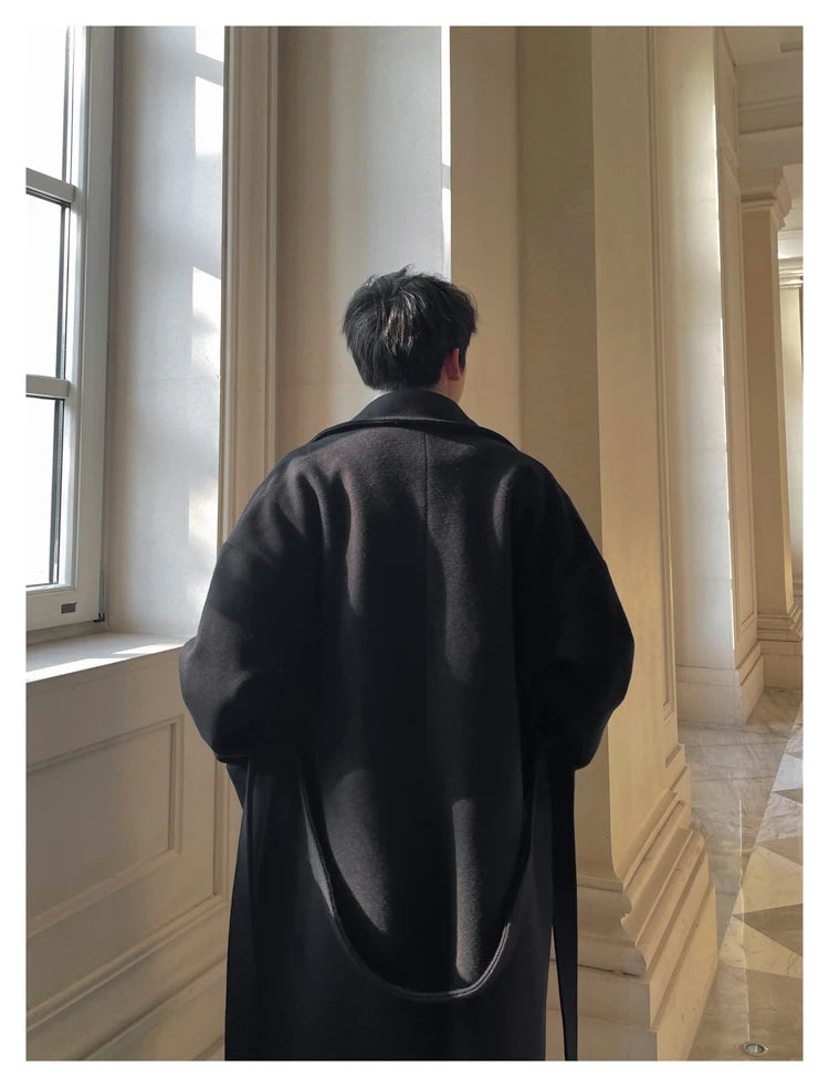 M&T Wear - Thick Korean Vintage Long Woolen Trench Coat for Men