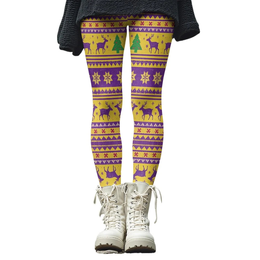 M&T Wear - Winter Snowflake & Checkered Warm Leggings