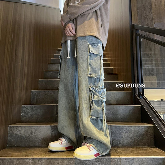 M&T Wear - Men’s Hip Hop Wide-Leg Jeans – Streetwear Style