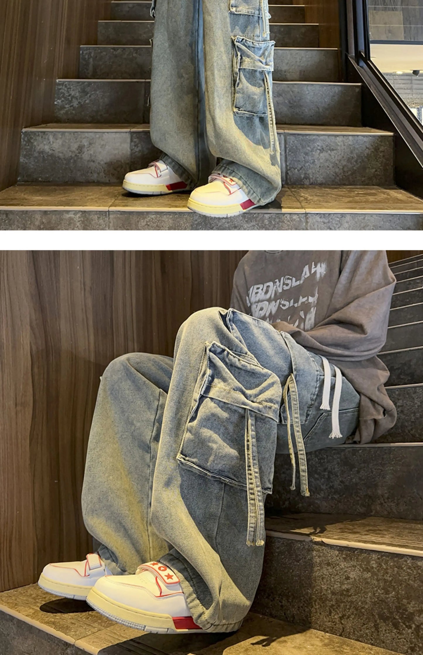 M&T Wear - Men’s Hip Hop Wide-Leg Jeans – Streetwear Style