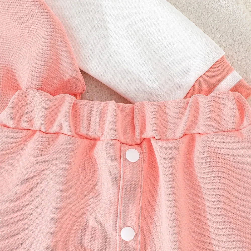 M&T Wear - Kid Girl 4-8 Years old Long Sleeve Coat and Skirt Sports Suit Outfit Toddler Infant Clothing Set Kids Wear Ootd For Baby Girl