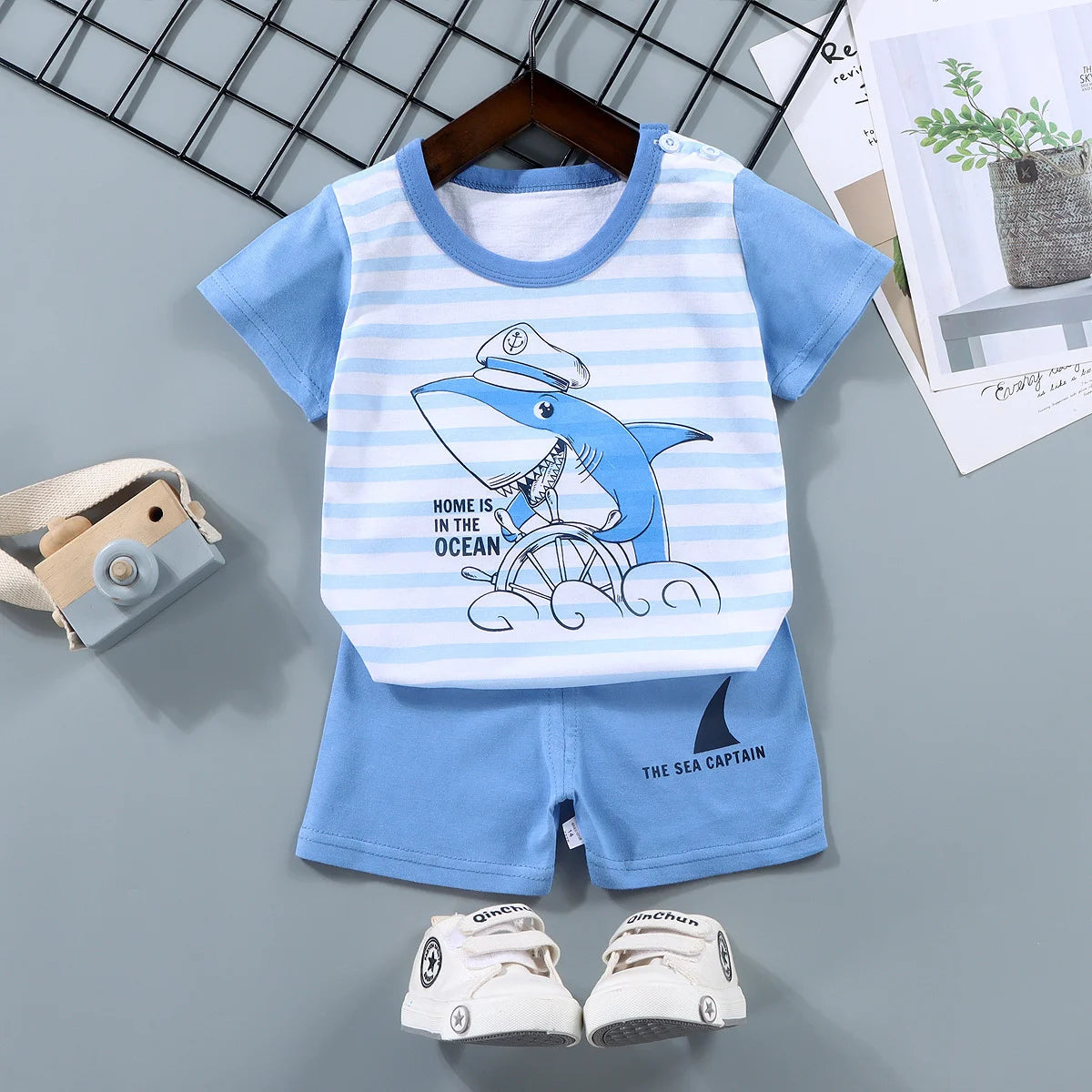 M&T Wear - Fashion Kids Clothes Boys Girls Sets Top Shorts 2PCS 100% Cotton Soft Summer Children Baby Cloths T-shirt Shorts Toddler Suit
