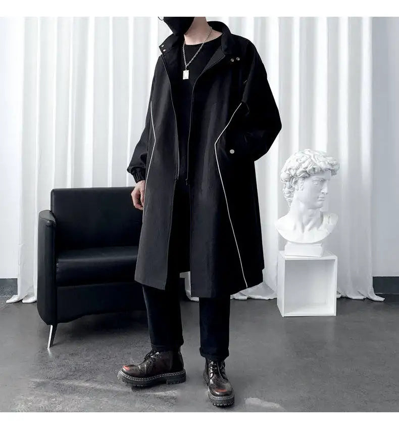 M&T Wear - Men’s Hooded Casual Trench Coat – Lightweight Autumn Windbreaker