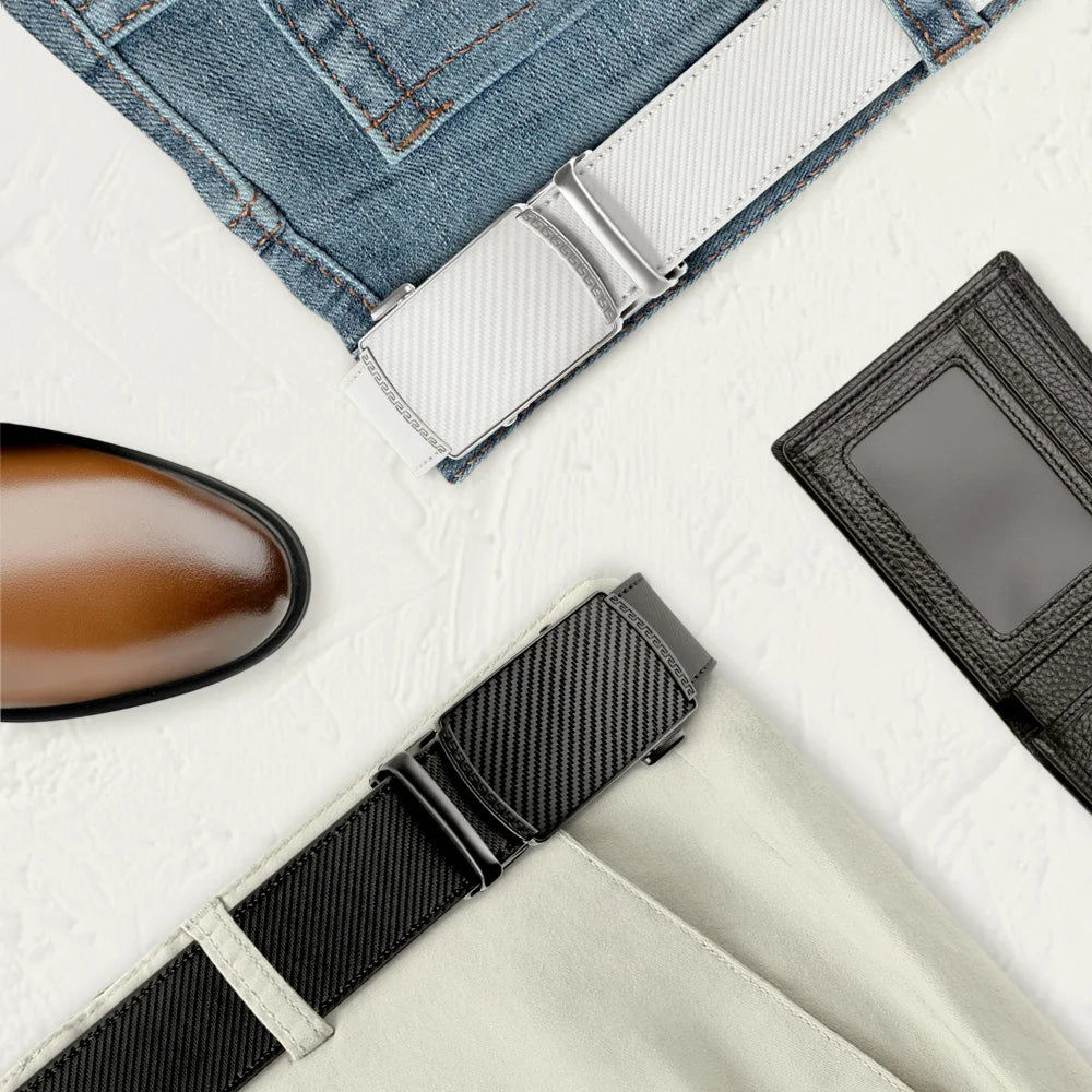 M&T Wear - Unisex Genuine Cowhide Automatic Buckle Belt